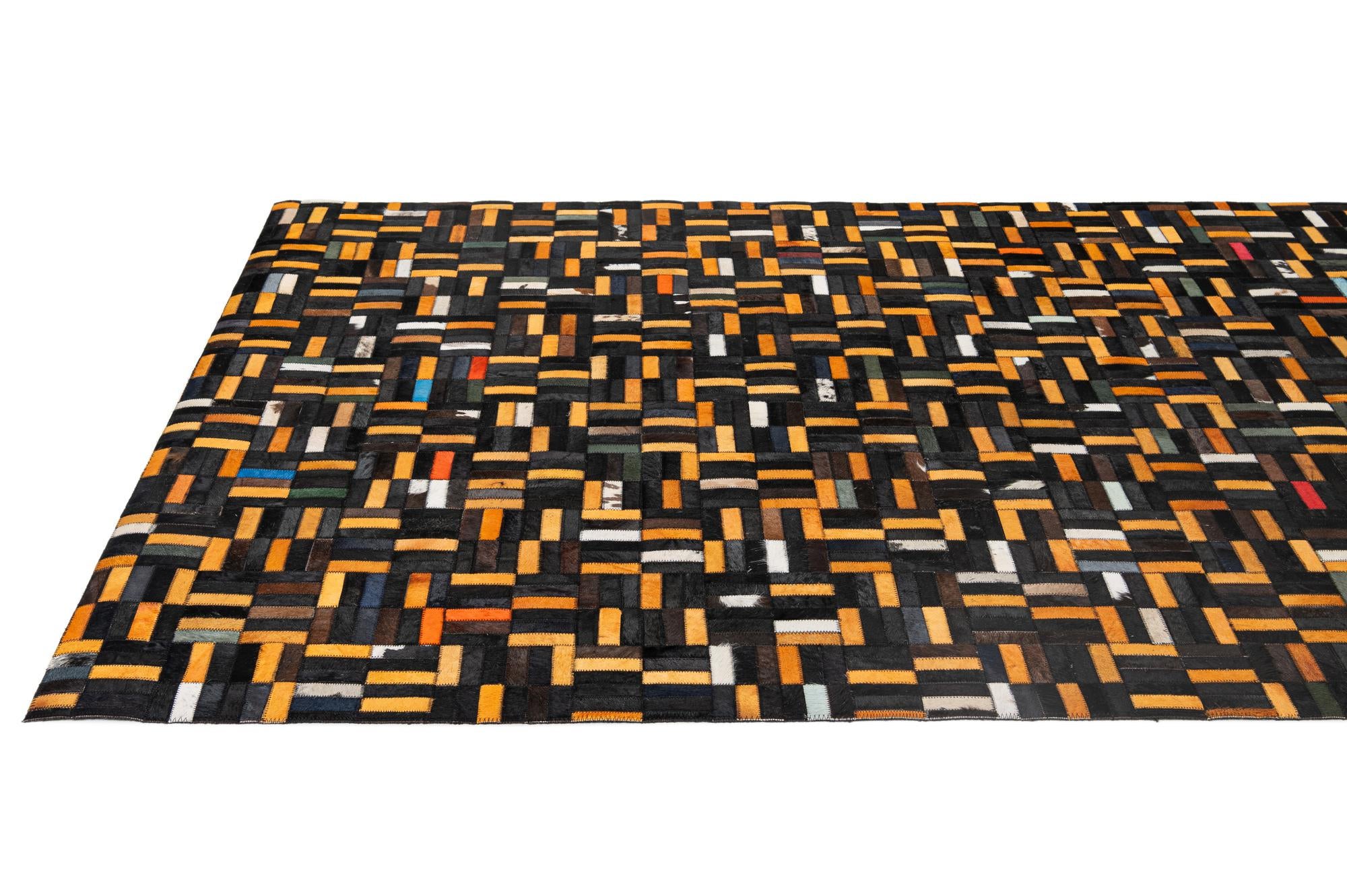 5' 2 x 8' 1 Cowhide - Patchwork Rug