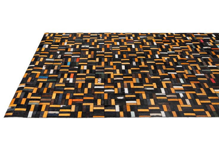 Detail image of 5' 2 x 8' 1 Cowhide - Patchwork Rug