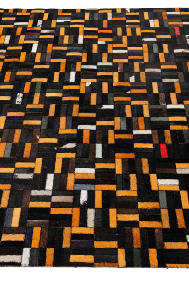 Detail image of 5' 2 x 8' 1 Cowhide - Patchwork Rug