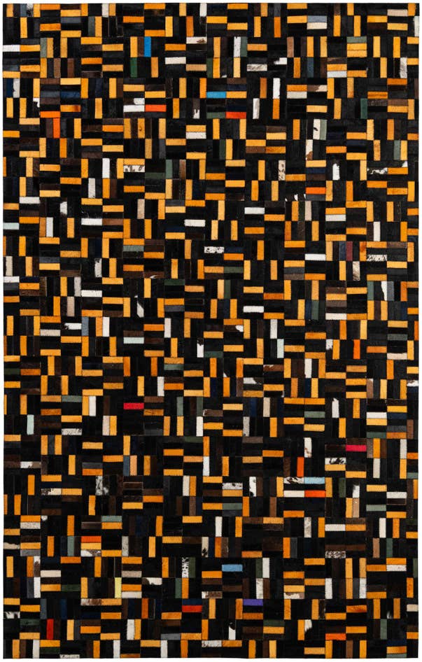 Detail image of 5' 2 x 8' 1 Cowhide - Patchwork Rug