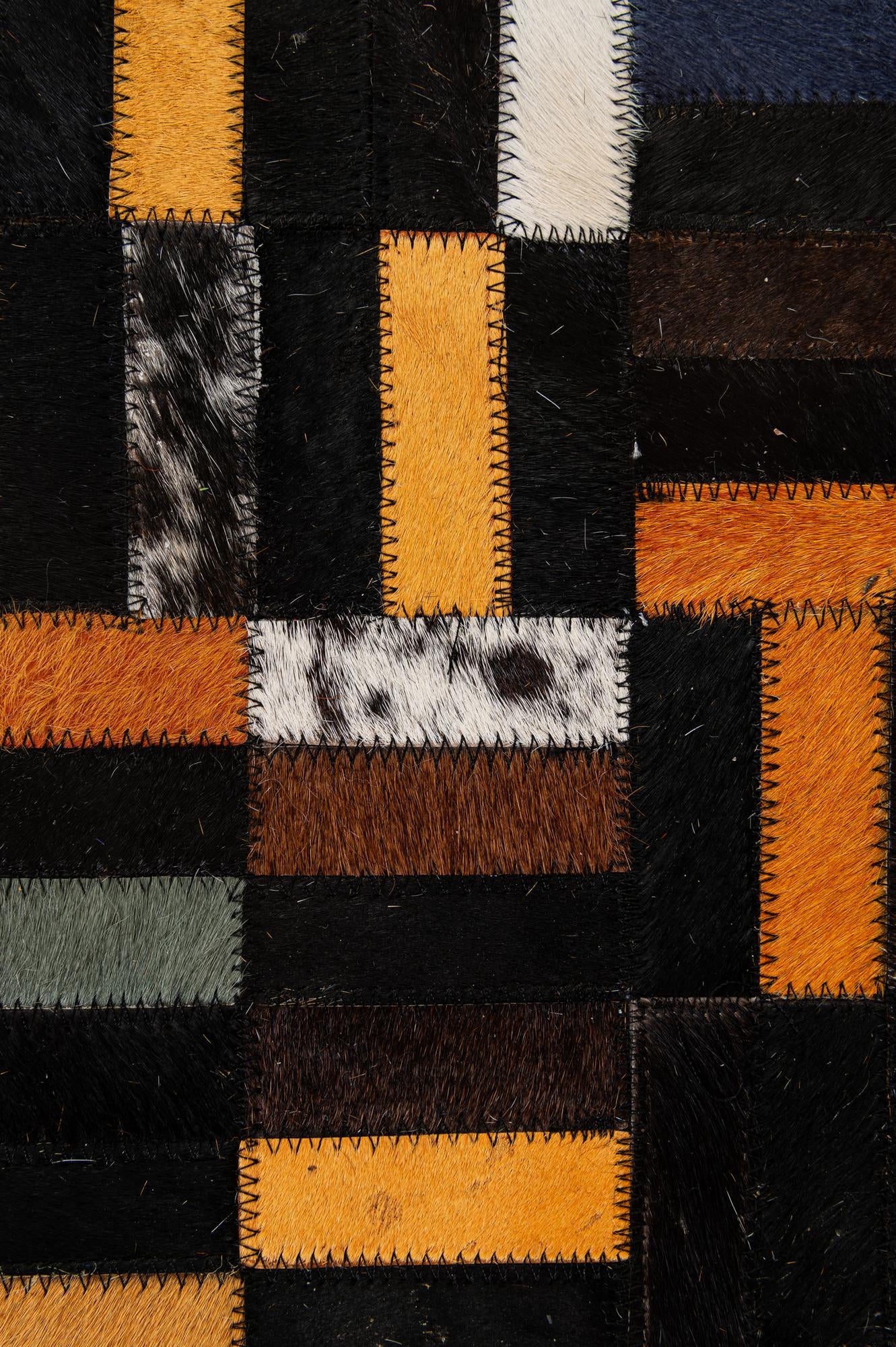 5' 2 x 8' 2 Cowhide - Patchwork Rug