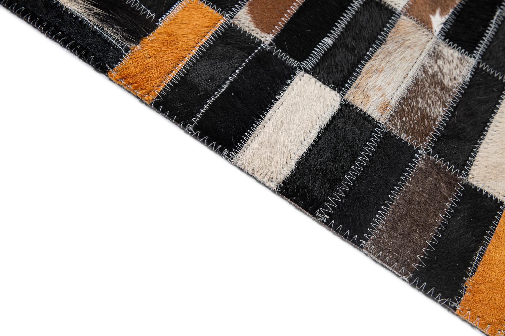 5' 1 x 8' 1 Cowhide - Patchwork Rug