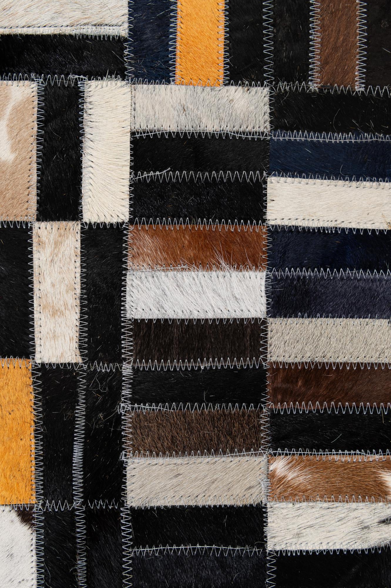 5' 1 x 8' 1 Cowhide - Patchwork Rug