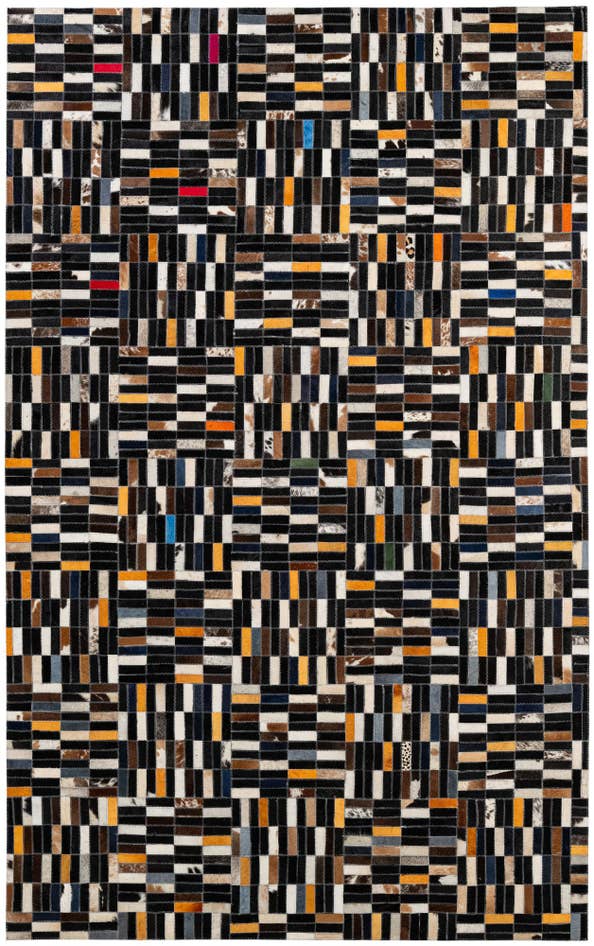 Detail image of 5' 1 x 8' 1 Cowhide - Patchwork Rug