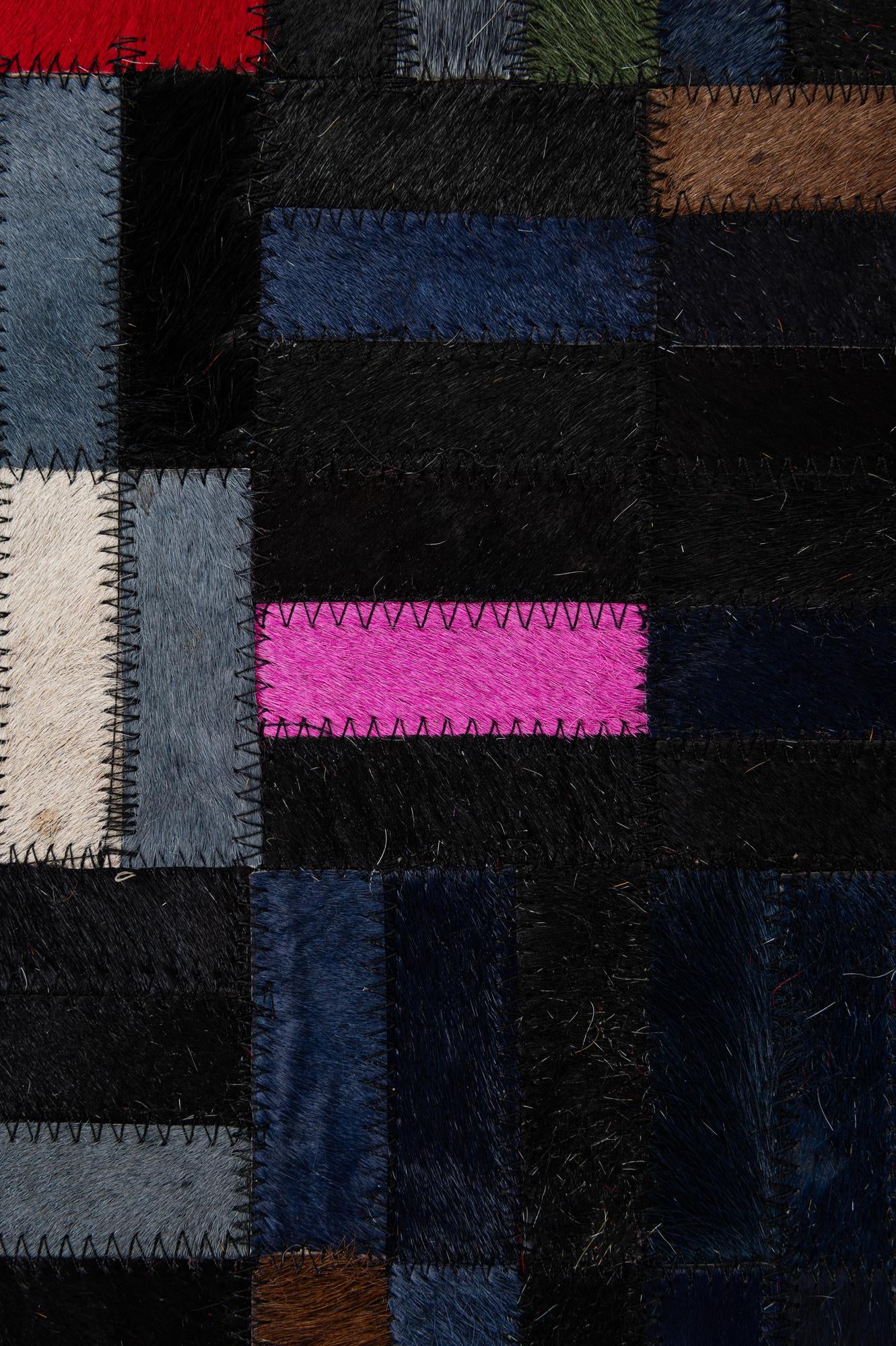 5' 1 x 8' 2 Cowhide - Patchwork Rug