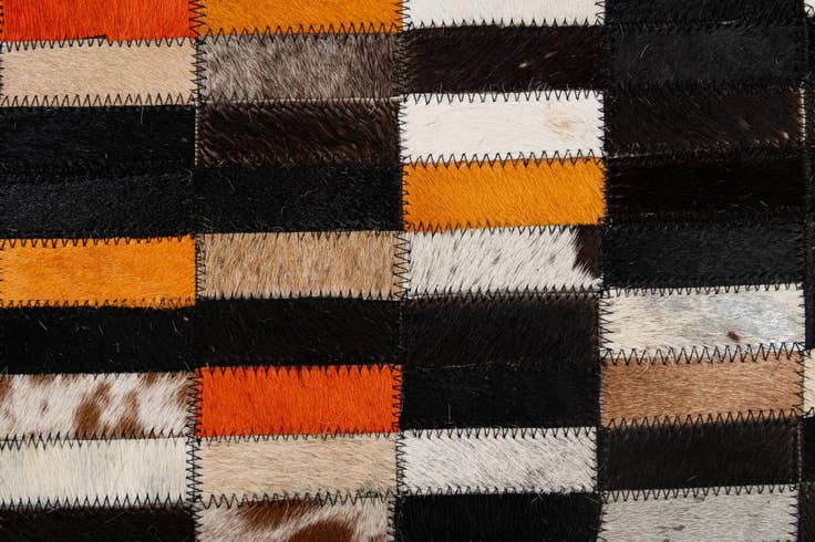 Detail image of 5' 3 x 7' 11 Cowhide - Patchwork Rug