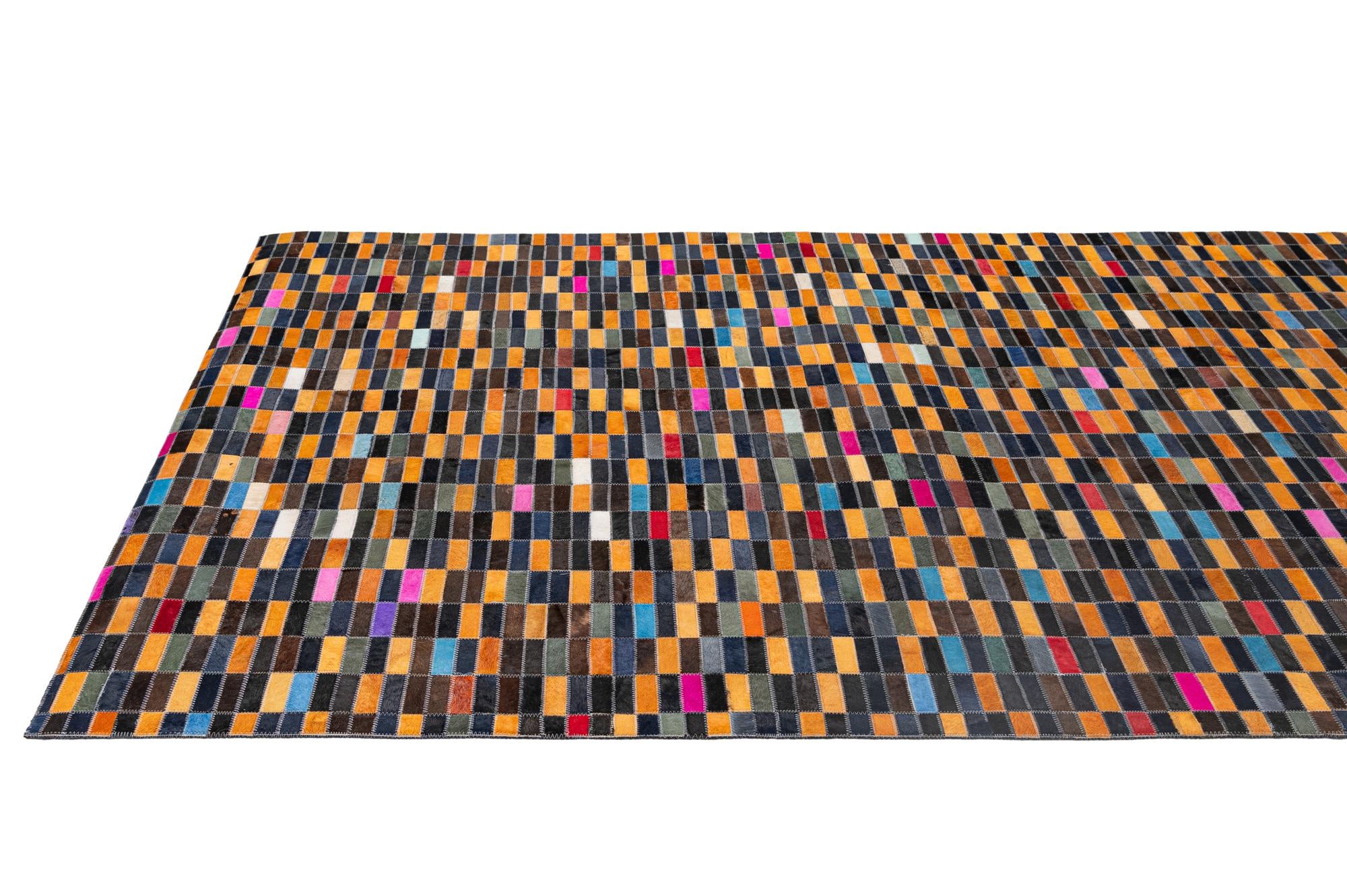 5' 1 x 8' Cowhide - Patchwork Rug