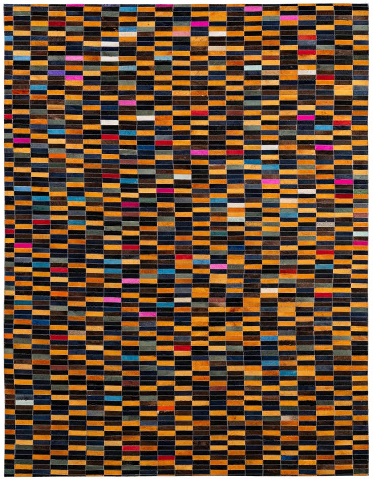 Detail image of 5' 1 x 8' Cowhide - Patchwork Rug