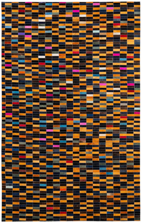 Detail image of 5' 1 x 8' Cowhide - Patchwork Rug
