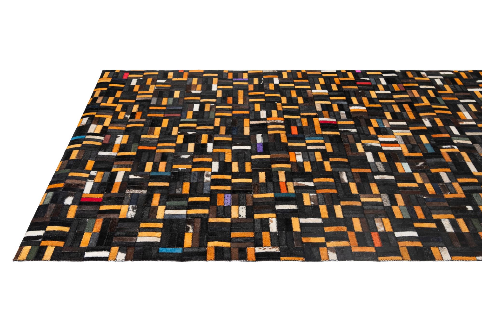5' 1 x 8' 2 Cowhide - Patchwork Rug