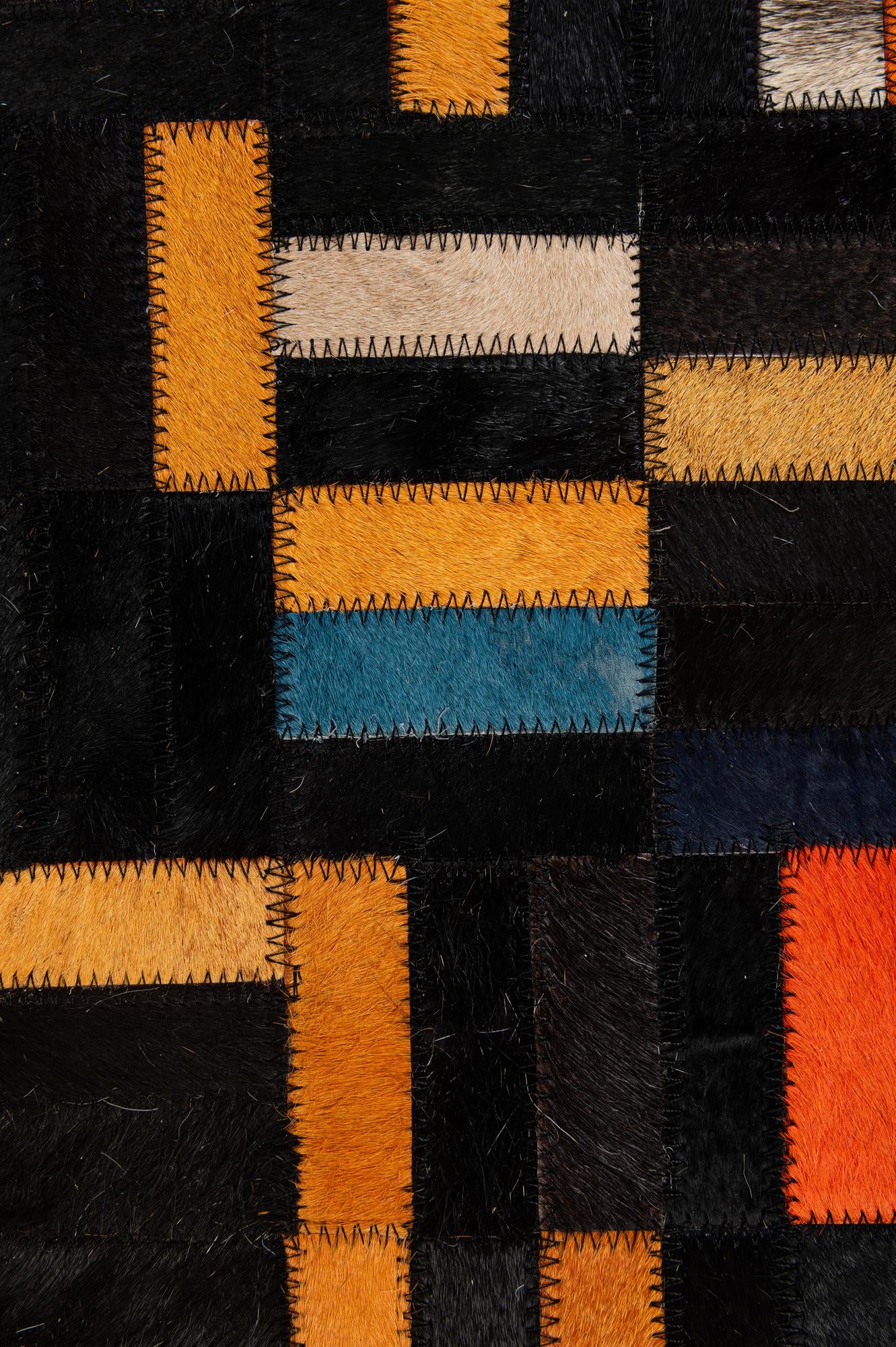 5' 1 x 8' 2 Cowhide - Patchwork Rug