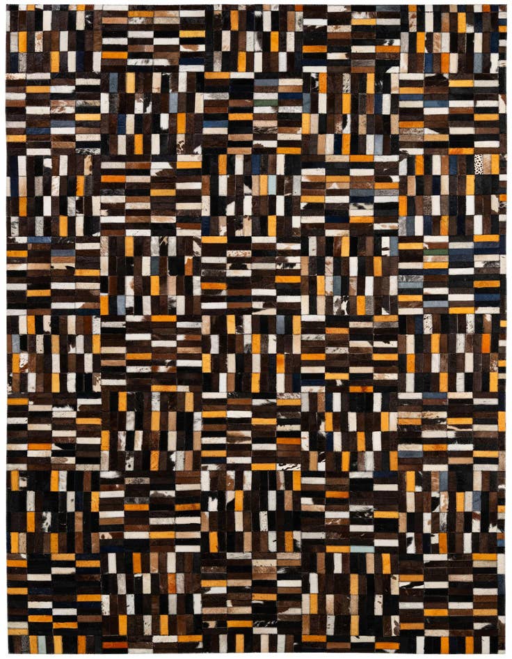 Detail image of 5' 1 x 8' Cowhide - Patchwork Rug