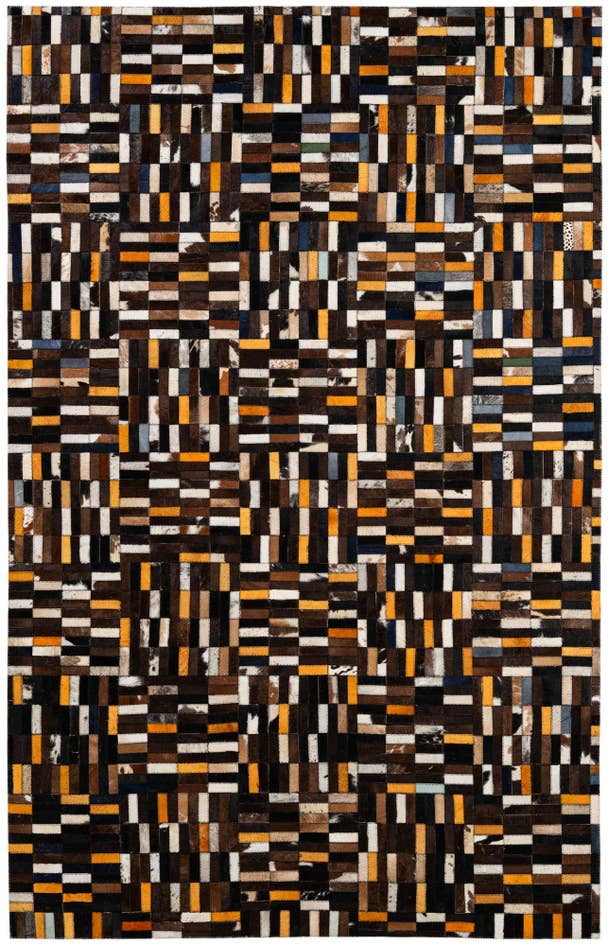 Detail image of 5' 1 x 8' Cowhide - Patchwork Rug