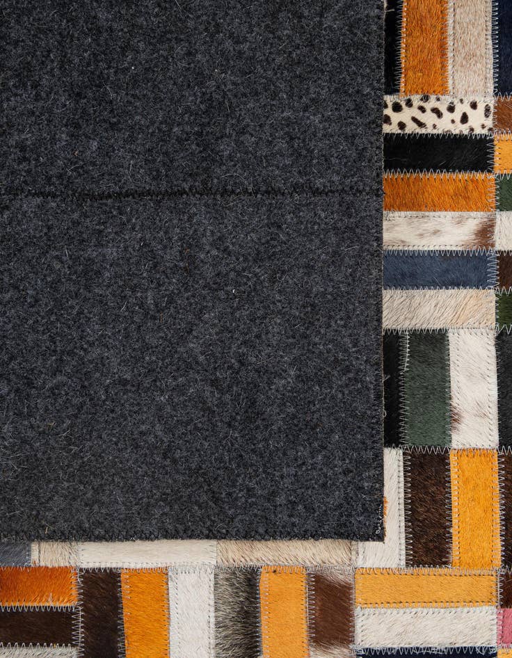 Detail image of 5' 1 x 8' 1 Cowhide - Patchwork Rug
