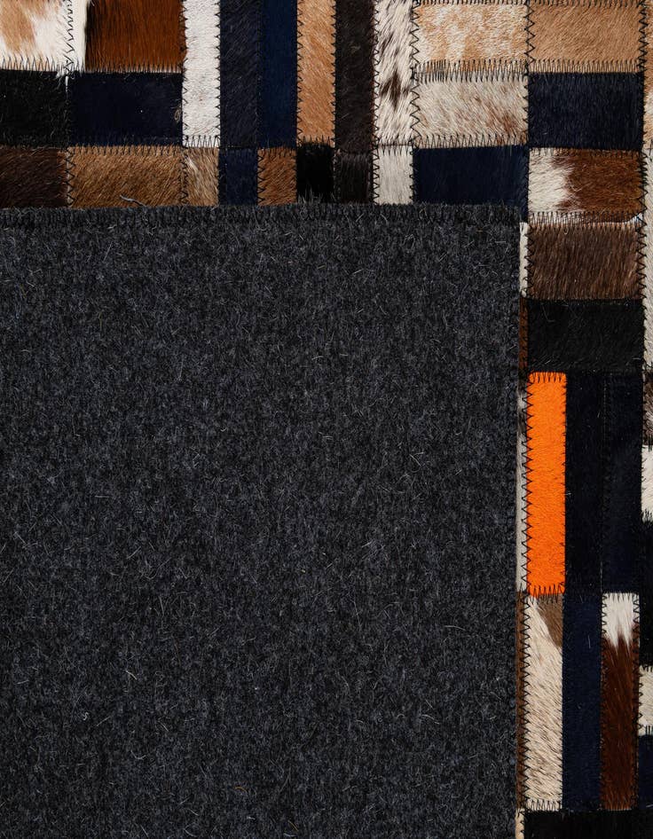 Detail image of 5' 1 x 8' 1 Cowhide - Patchwork Rug