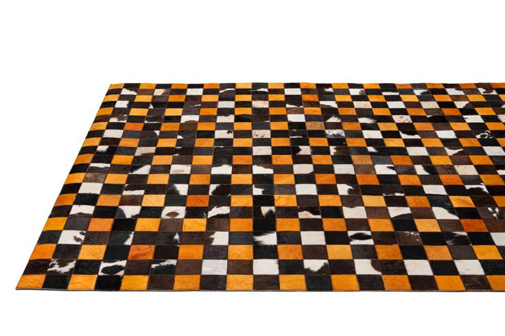 Detail image of 5' 2 x 8' Cowhide - Patchwork Rug