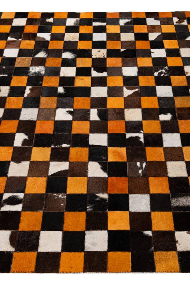 Detail image of 5' 2 x 8' Cowhide - Patchwork Rug