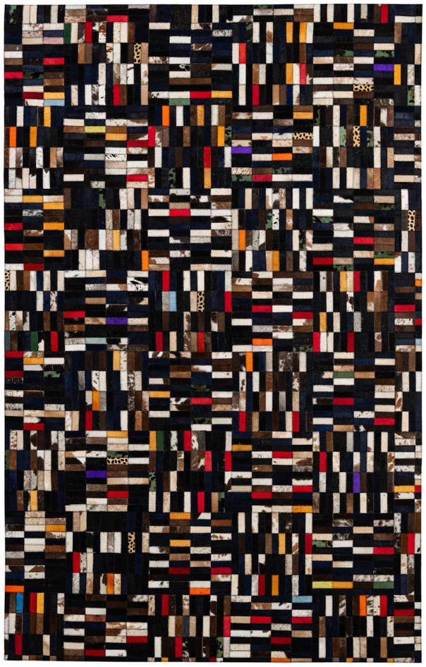 Detail image of 5' 1 x 7' 11 Cowhide - Patchwork Rug