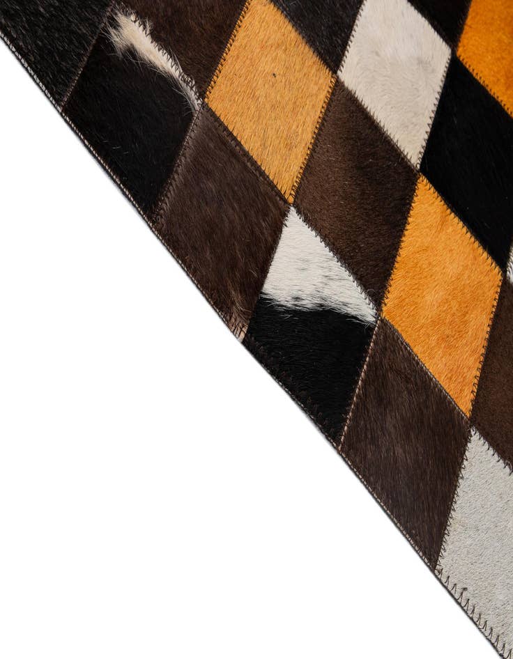 Detail image of 5' 2 x 8' Cowhide - Patchwork Rug