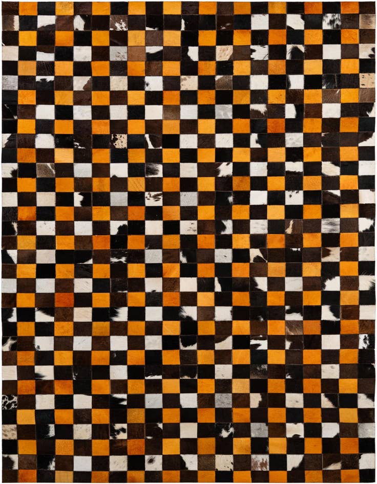 Detail image of 5' 2 x 8' Cowhide - Patchwork Rug