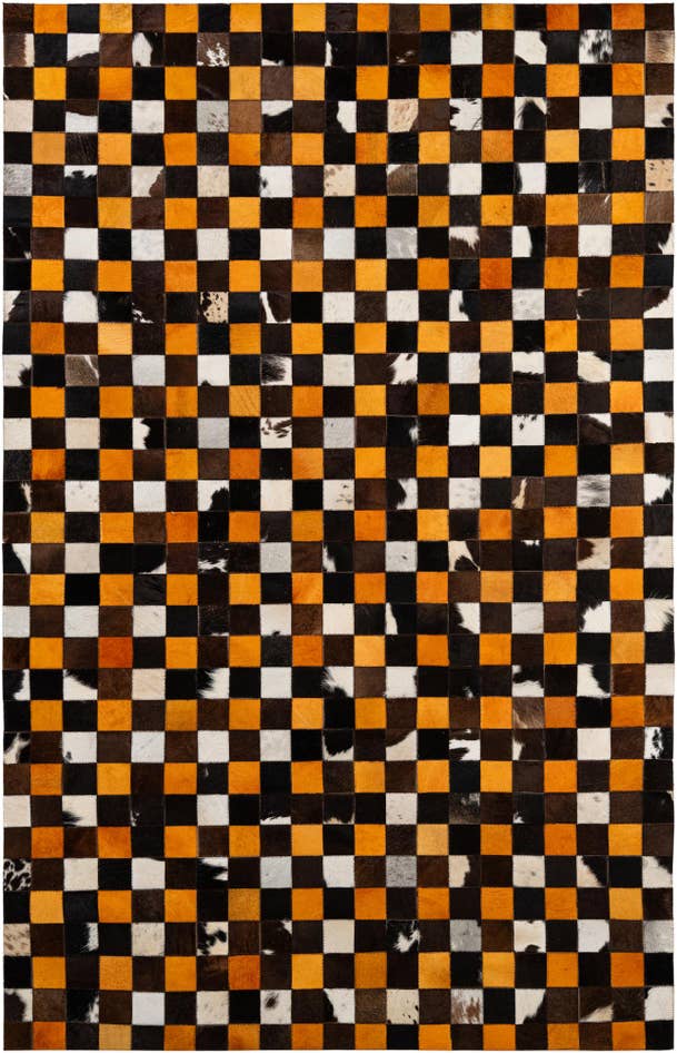 Detail image of 5' 2 x 8' Cowhide - Patchwork Rug