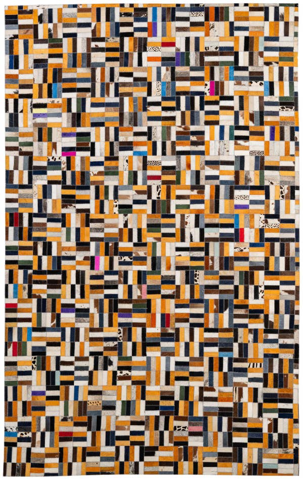 Detail image of 5' 1 x 8' Cowhide - Patchwork Rug
