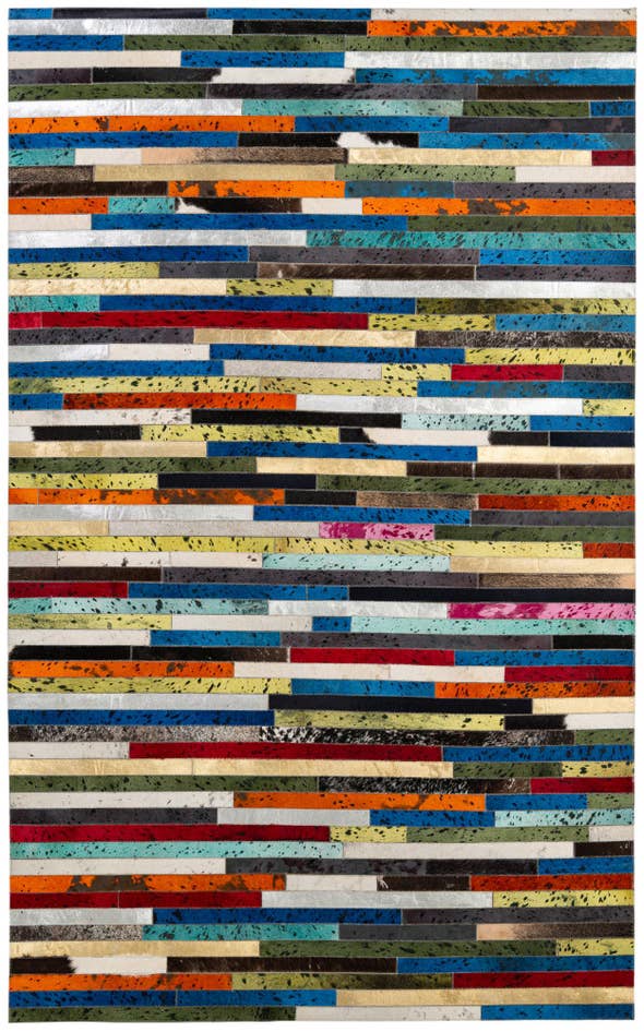 Detail image of 5' 1 x 8' 1 Cowhide - Patchwork Rug