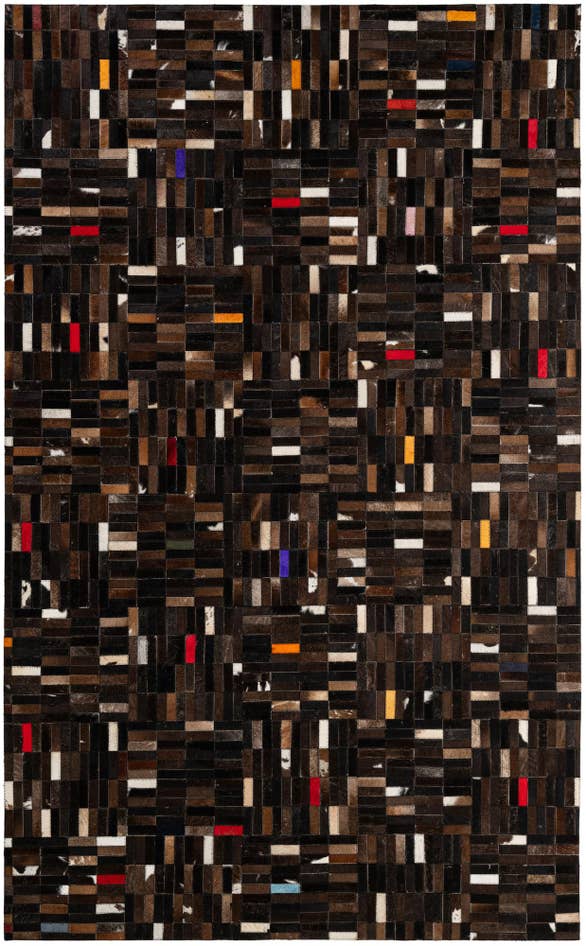 Detail image of 5' 1 x 8' 1 Cowhide - Patchwork Rug