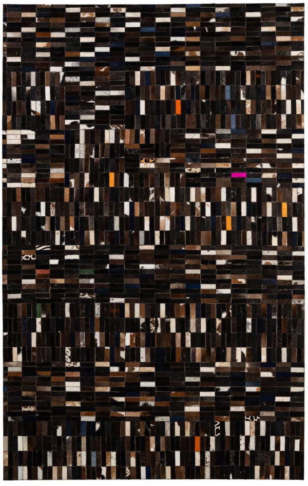 Detail image of 5' 1 x 8' 1 Cowhide - Patchwork Rug