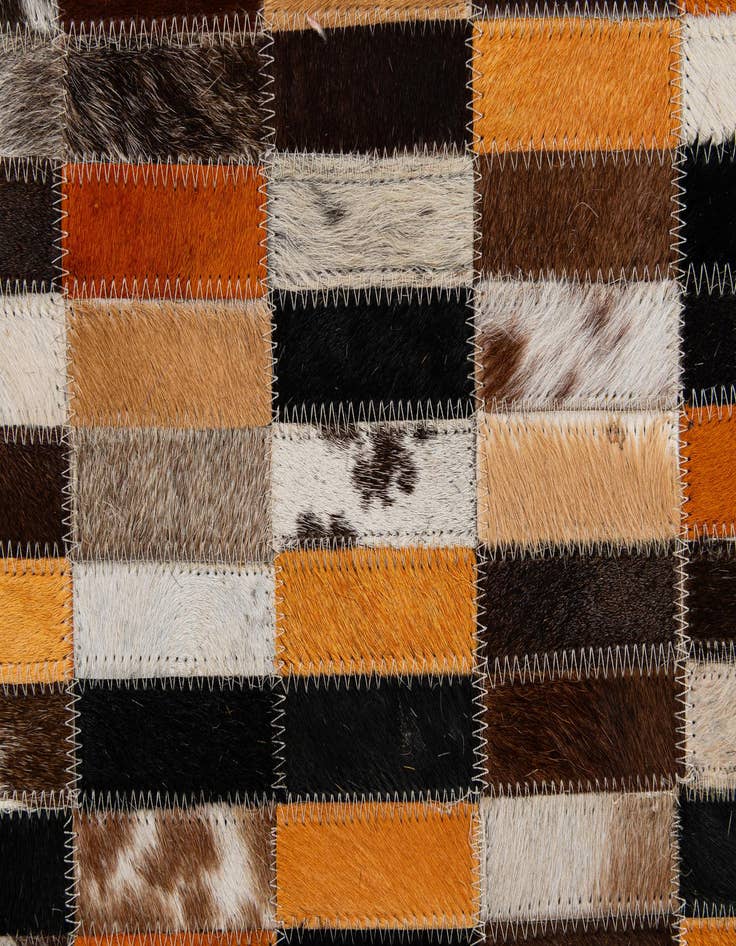 Detail image of 4' 11 x 7' 9 Cowhide - Patchwork Rug