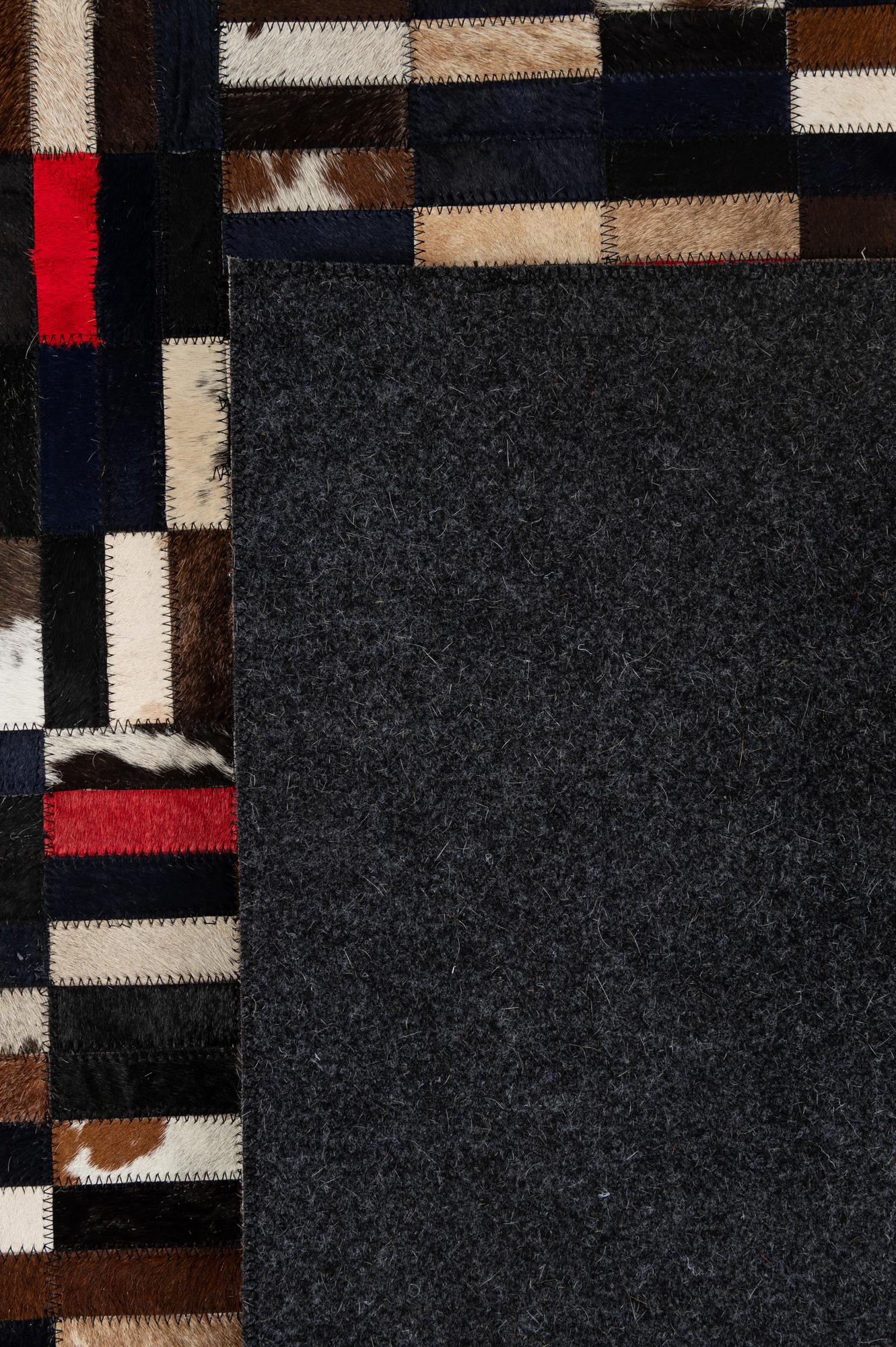 5' 1 x 8' 1 Cowhide - Patchwork Rug