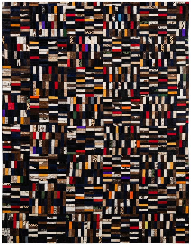 Detail image of 5' 1 x 8' 1 Cowhide - Patchwork Rug