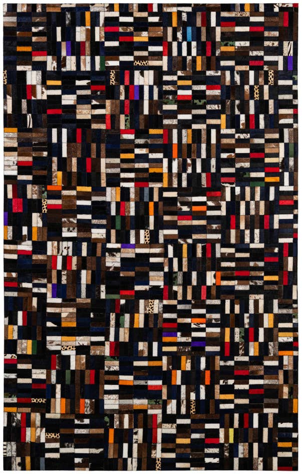 Detail image of 5' 1 x 8' 1 Cowhide - Patchwork Rug