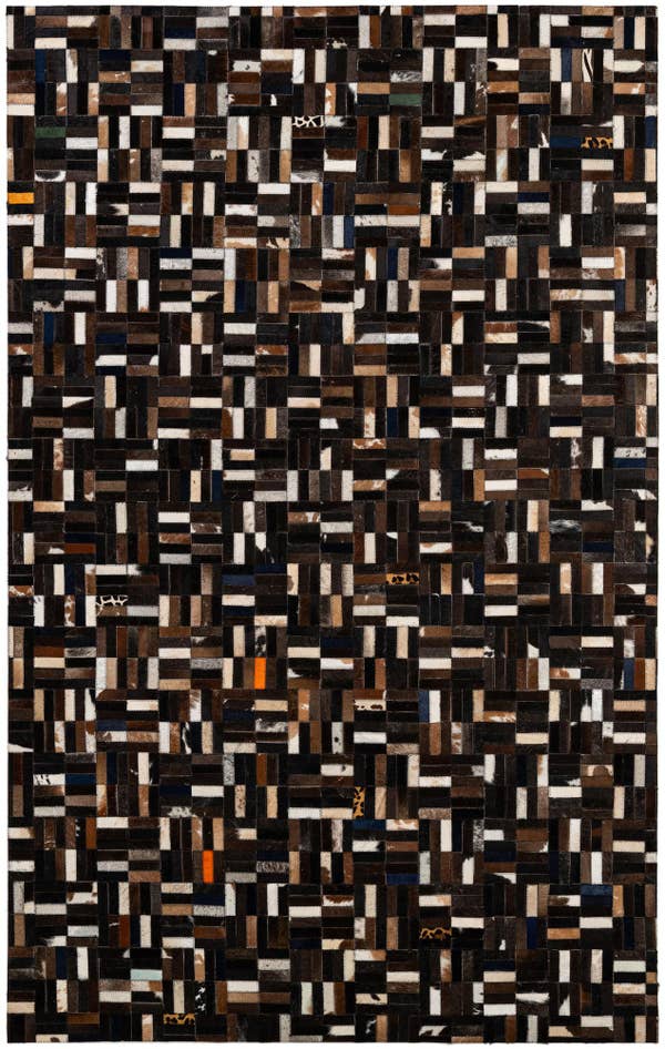 Detail image of 5' 1 x 8' Cowhide - Patchwork Rug
