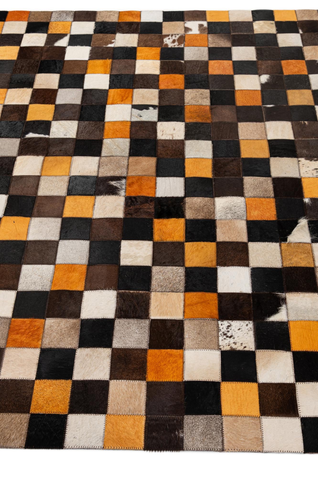 5' 1 x 8' Cowhide - Patchwork Rug