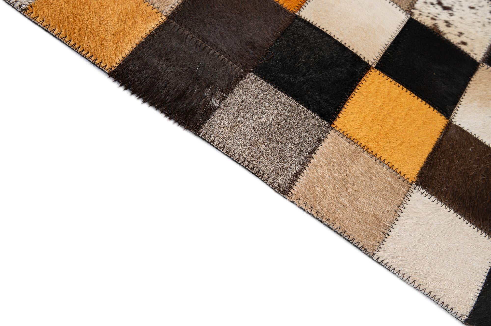 5' 1 x 8' Cowhide - Patchwork Rug