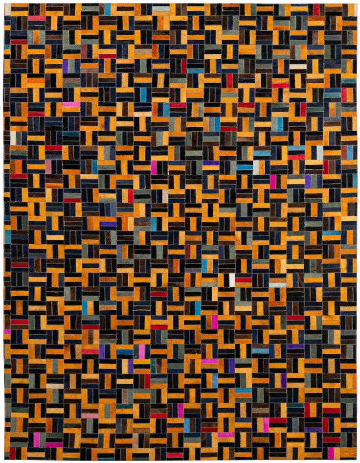 Detail image of 5' 1 x 7' 10 Cowhide - Patchwork Rug