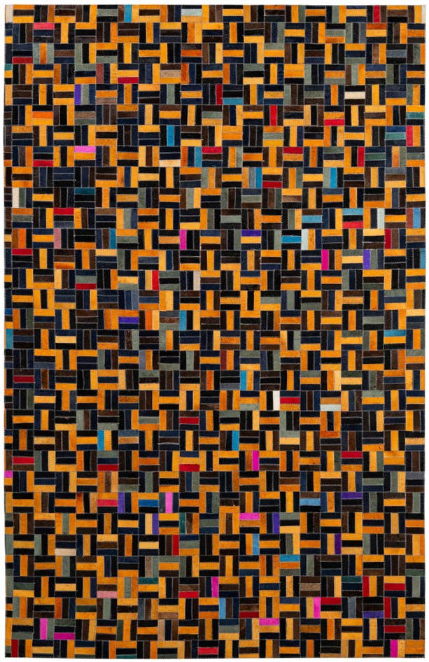 Detail image of 5' 1 x 7' 10 Cowhide - Patchwork Rug