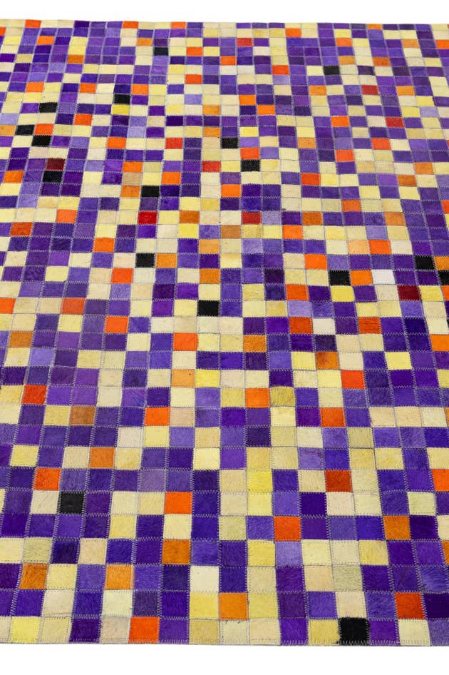 Detail image of 5' 2 x 8' Cowhide - Patchwork Rug