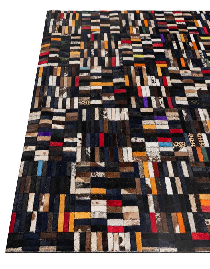 Detail image of 5' 2 x 8' Cowhide - Patchwork Rug