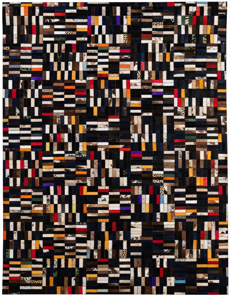 Detail image of 5' 2 x 8' Cowhide - Patchwork Rug