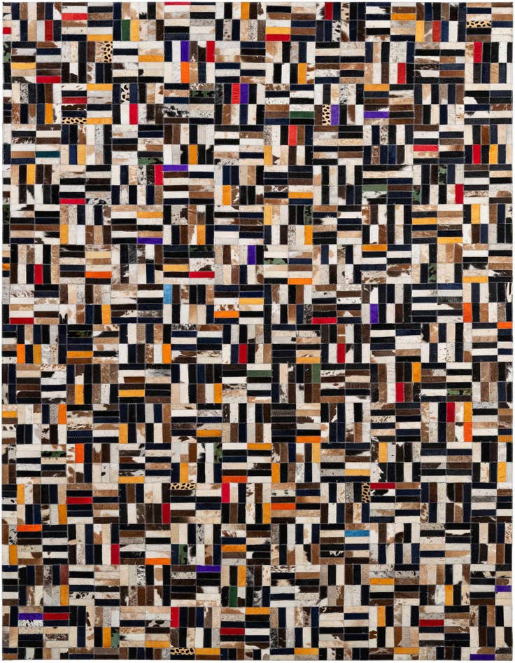 Detail image of 5' 1 x 8' Cowhide - Patchwork Rug