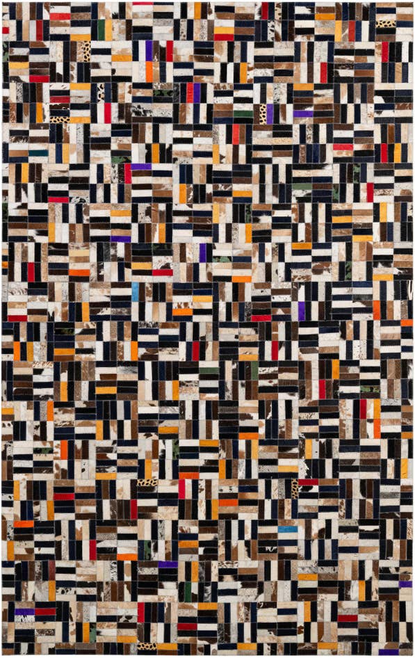 Detail image of 5' 1 x 8' Cowhide - Patchwork Rug