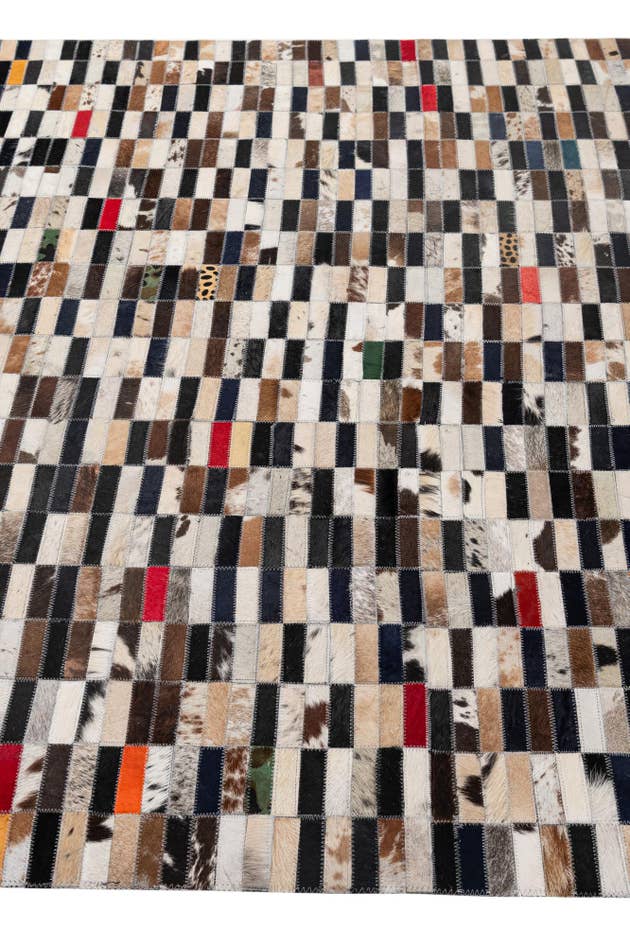 Detail image of 5' x 8' Cowhide - Patchwork Rug