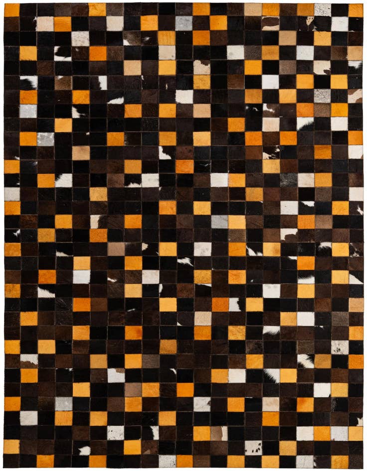 Detail image of 5' 2 x 8' Cowhide - Patchwork Rug