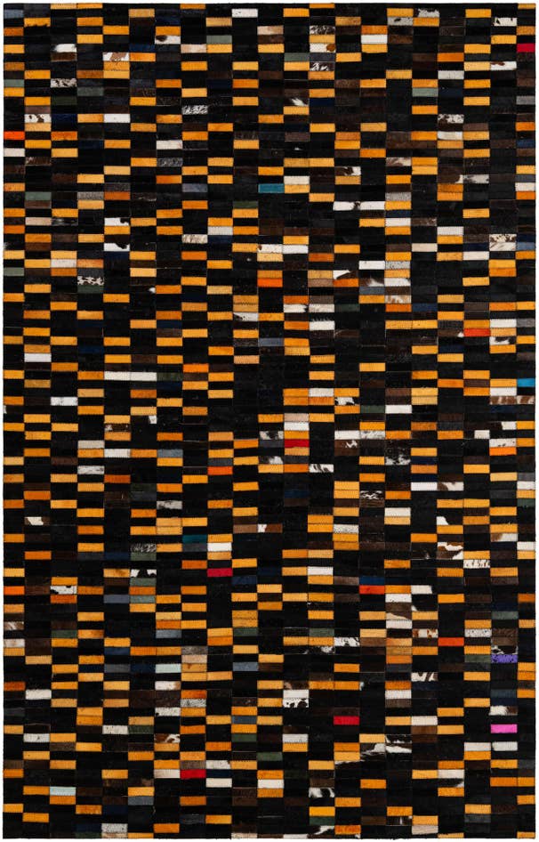 Detail image of 5' 2 x 8' Cowhide - Patchwork Rug