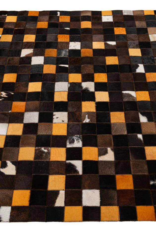 Detail image of 5' 2 x 8' Cowhide - Patchwork Rug