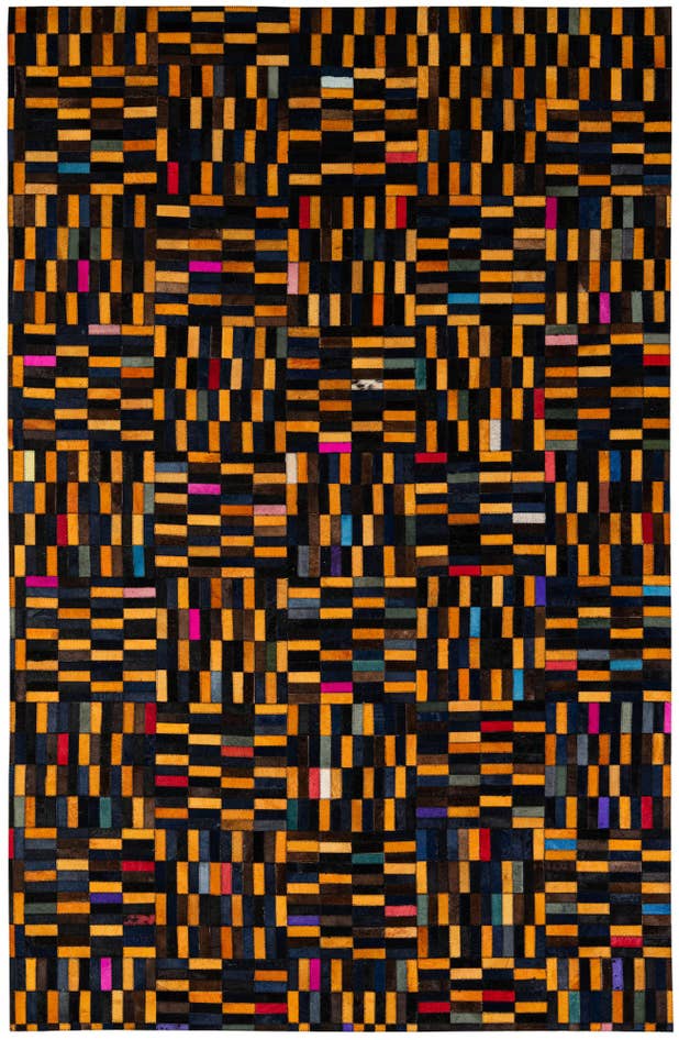 Detail image of 5' 1 x 7' 11 Cowhide - Patchwork Rug