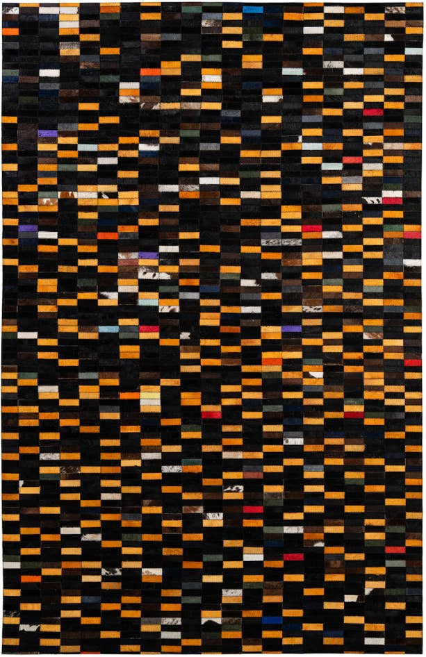 Detail image of 5' 2 x 8' Cowhide - Patchwork Rug