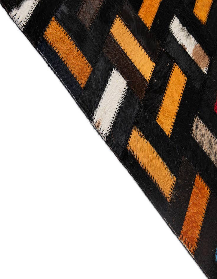 Detail image of 4' 11 x 7' 10 Cowhide - Patchwork Rug